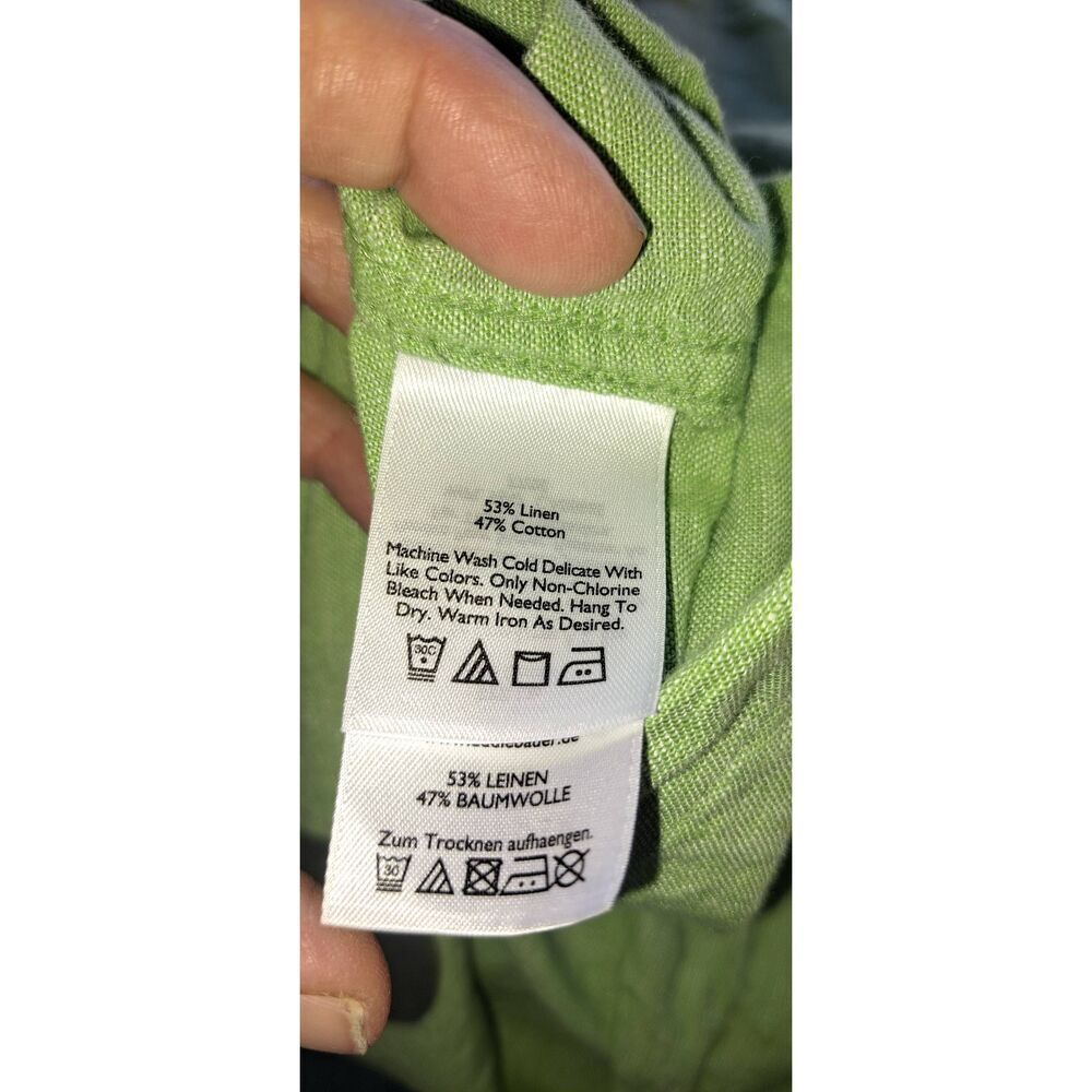 EDDIE Bauer XL Spring Green Linen Top - Picture 5 of 5